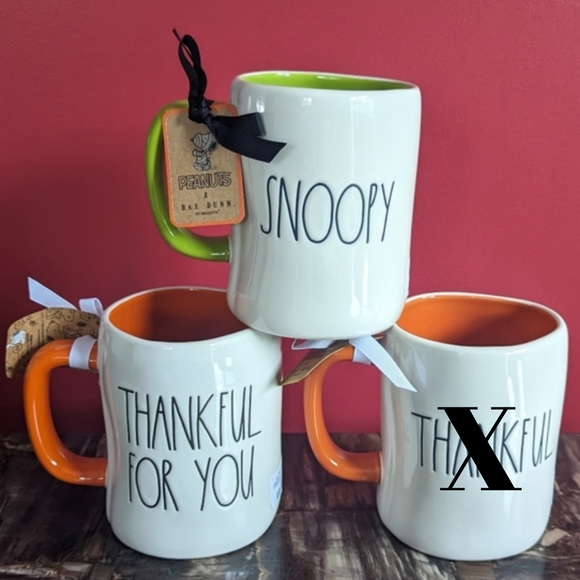 ❌SOLD❌Rae Dunn x Peanuts 🥜 Halloween / Thanksgiving Mug Bundle **2 Mugs** - Picture 2 of 3